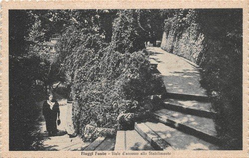 Cartolina - Fiuggi Fonte - Viale di accesso allo stabilimento …