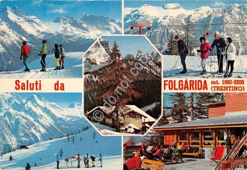 Cartolina - Folgarida vedutine sciatori (Trento) | Immagine principale
