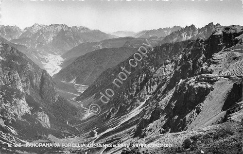 Cartolina - Forcella Longeres verso Auronzo panorama