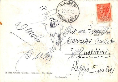 Cartolina - Forni Avoltri panorama 1955