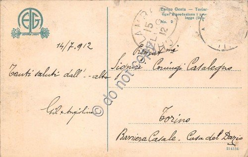 Cartolina - Forno Alpi Graie e Catona delle Alpi 1912