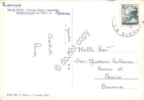 Cartolina - Garda di Sonico Villa Pace Suore Canossiane 1966 | Immagine Gallery 2