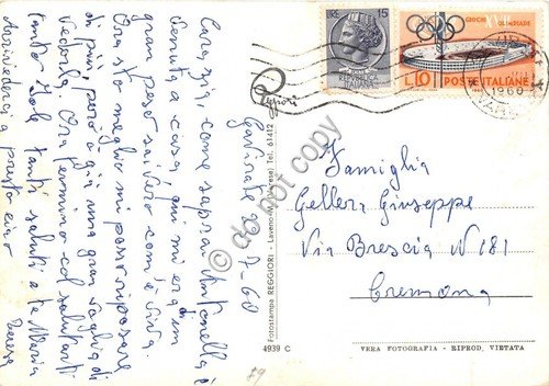 Cartolina - Gavirate Panorama Lago animata colorata 1960