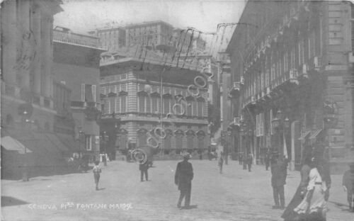 Cartolina - Genova - Piazza Fontane Marose - animata - …