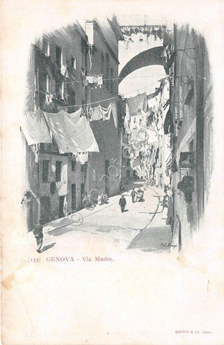 Cartolina - Genova - Via Madre - animata - NVG | Immagine principale