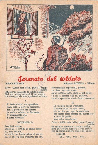 Cartolina - Illustrata - A. Peroli - Serenata del Soldato …