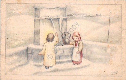Cartolina - Illustrata - Bambini - Pozzo - Acqua - …