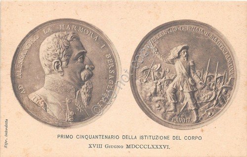 Cartolina - Illustrata - Bersaglieri - Primo 50° della istituzione …