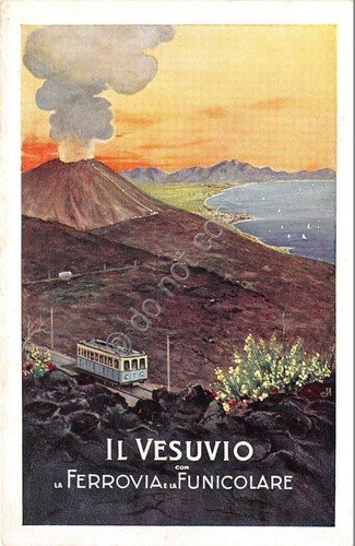 Cartolina - Illustrata - Borgoni - Vesuvio - Ferrovia - …