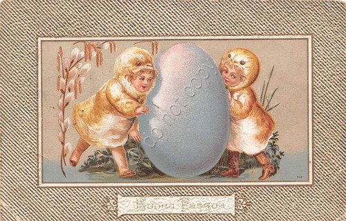 Cartolina - Illustrata - Buona Pasqua - uovo- bambini - …
