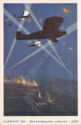 Cartolina - Illustrata - Caproni 101 - Bombardamento Notturno - …