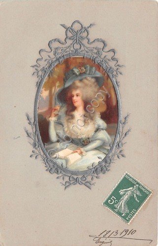 Cartolina - Illustrata - Donnina - in ovale - in … | Immagine principale