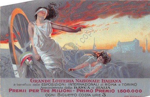 Cartolina - Illustrata - M.Borgoni - Grande Lotteria Nazionale Italiana … | Immagine principale