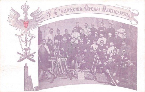 Cartolina - Illustrata - Reggimentale - 3° Compagnia Operai d'Artiglieria