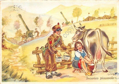Cartolina - Illustrata - Umoristica - Militare - Incarico piacevole …