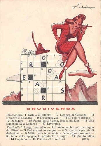 Cartolina - Illustrata Fierofante - Enigmistica - Cruciverba - 1945 | Immagine principale