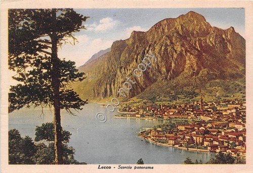 Cartolina - Illustrata Lecco panorama anni '30