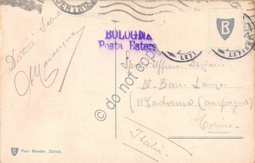 Cartolina - Illustrata Lugano veduta verso Monte Bre