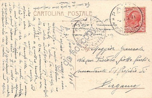 Cartolina - Illustrata Pavia Certosa di Pavia facciata 1916