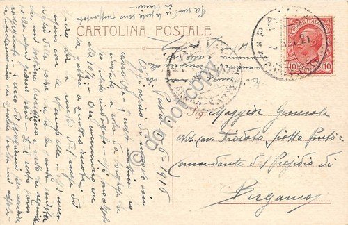 Cartolina - Illustrata Pavia Certosa di Pavia facciata 1916