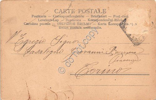 Cartolina - illustrata Tentazione Vershchung gatto con pulcini 1902 VG