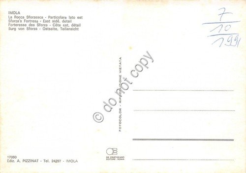 Cartolina - Imola Rocca Sforzesca (Bologna)