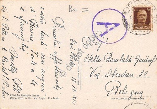 Cartolina - Imola Viale dei Cappuccini anni '40