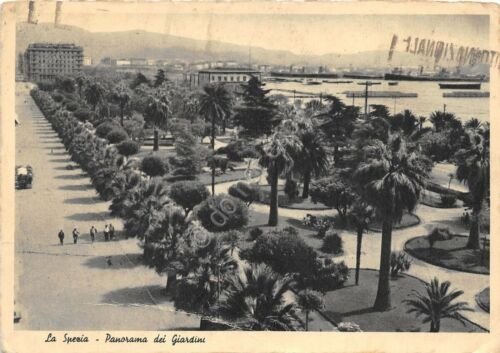 Cartolina - La Spezia - Panorama dei giardini - animata …