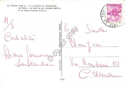 Cartolina - La Thuile Cappella S. Margherita al Rutor animata …