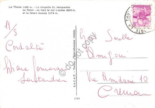 Cartolina - La Thuile Cappella S. Margherita al Rutor animata …