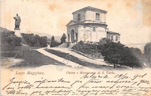 Cartolina - Lago Maggiore - Chiesa e Monumento S. Carlo … | Immagine principale