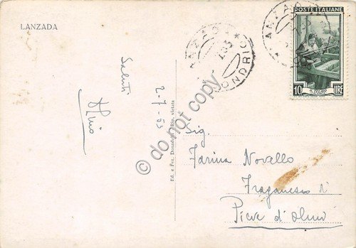 Cartolina - Lanzada Pizzo scalino 1953