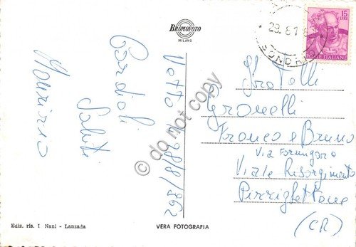 Cartolina - Lanzada strada Campofranscia 1962