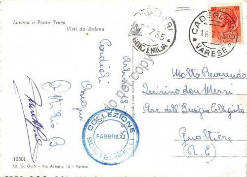 Cartolina - Laveno e Ponte Tresa visti da Ardena 1955 | Immagine Gallery 2