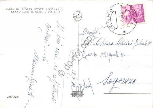 Cartolina - Lenno Casa di Riposo Suore Adoratrici 1962