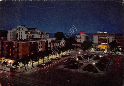 Cartolina - Lido di Jesolo - Piazza Aurora - notturno …