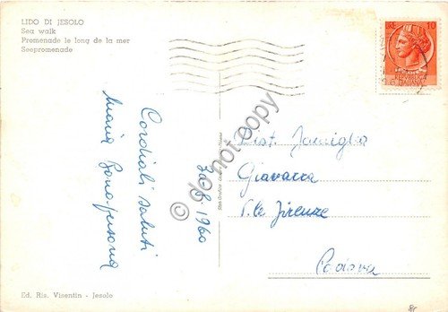 Cartolina - Lido di Jesolo Lungomare spiaggia 1960 (Venezia) | Immagine Gallery 2