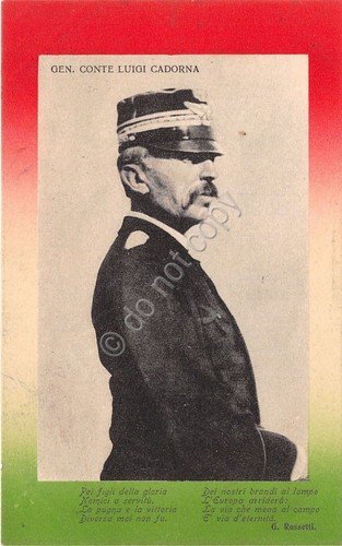 Cartolina - Luigi Cadorna - Poesia di Rossetti - Tricolore | Immagine principale