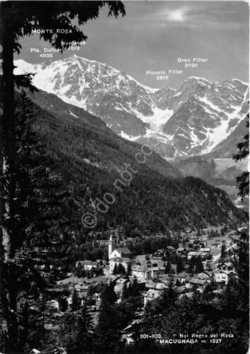 Cartolina - Macugnaga - Panorama dall'alto - 1955