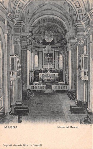 Cartolina - Massa - Interno del Duomo - anni '20 | Immagine principale
