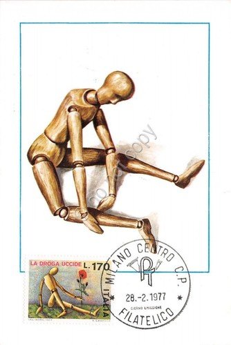 Cartolina - Maximum - La droga uccide - Manichino - …