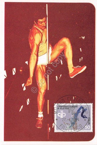 Cartolina - Maximum - Salto con l'asta - Campionati Europei … | Immagine principale