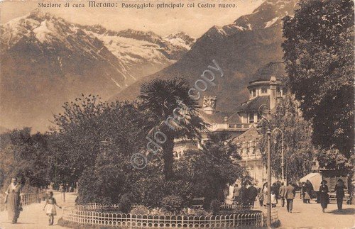 Cartolina - Merano - Passeggiata - Nuovo Casino - animata …
