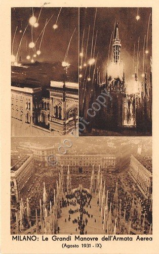 Cartolina - Milano - Decennale Aeronautica - Grandi Manovre Armata …