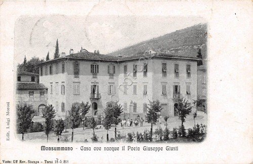 Cartolina - Monsumanno - Casa del Poeta Giusti - 1920 | Immagine principale