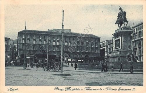 Cartolina - Napoli - Piazza Municipio - carrozza - animata …