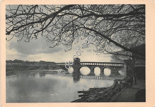 Cartolina - Pavia Fiume Ticino Ponte bombardato nel 1944