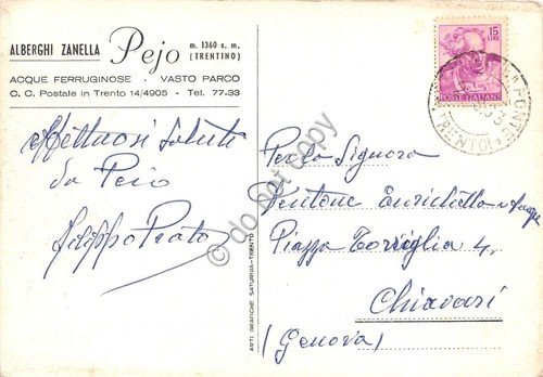 Cartolina - Pejo Alberghi Zanella 1963 | Immagine Gallery 2