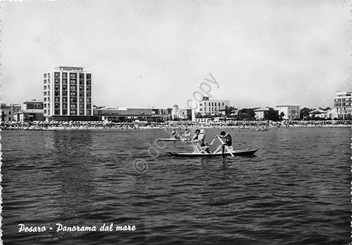 Cartolina - Pesaro - panorama dal mare - pattino - … | Immagine principale