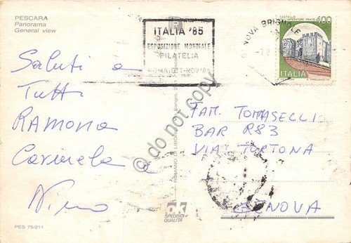 Cartolina - Pescara panorama 1985